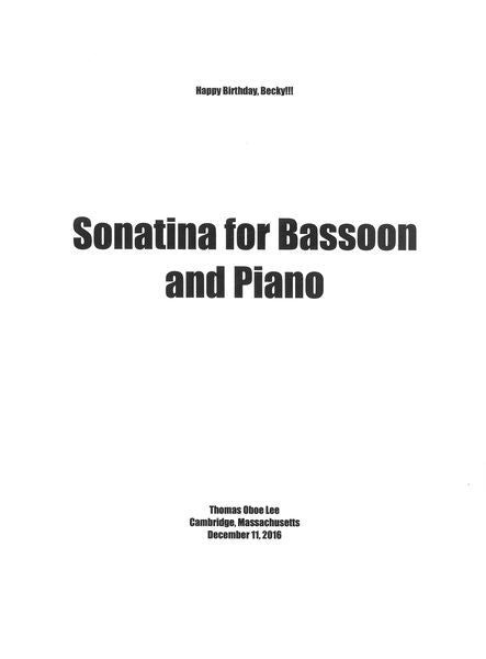 T.O. Lee: Bassoon Sonatina
