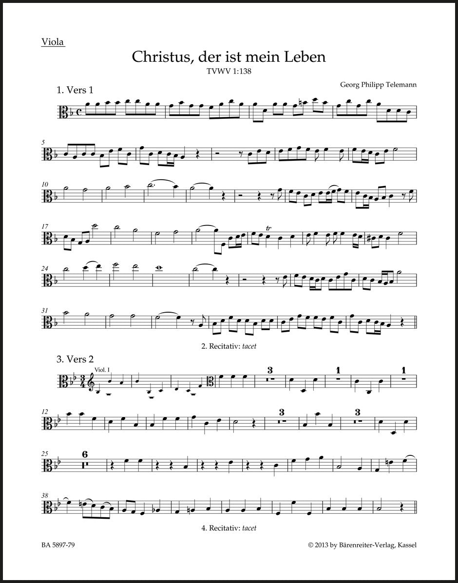Telemann: Christus, der ist mein Leben, TWV 1:138