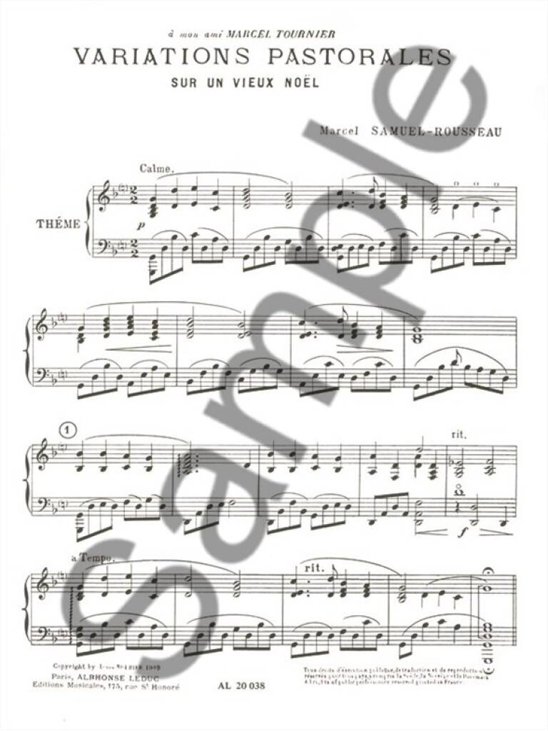 Samuel-Rousseau: Variations Pastorales sur un vieux Noël