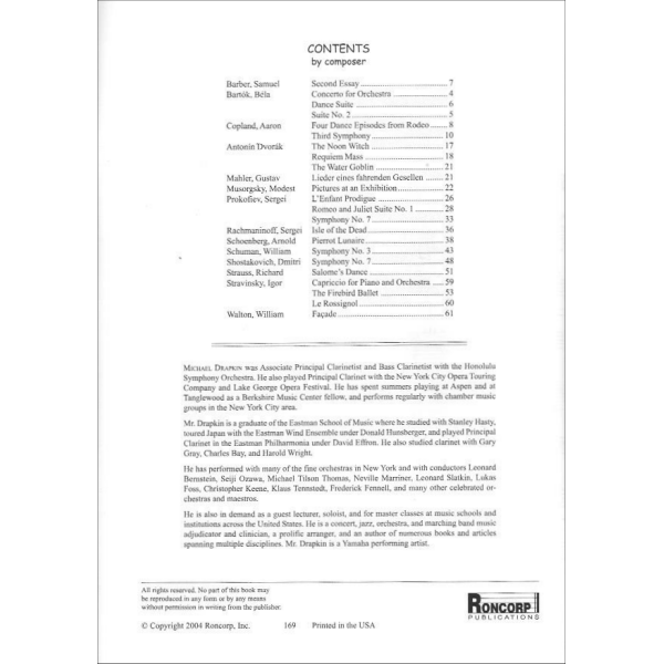 Symphonic Repertoire for the Bass Clarinet - Volume 2