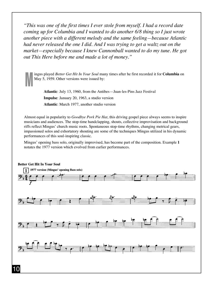 Mingus: More Than a Fake Book