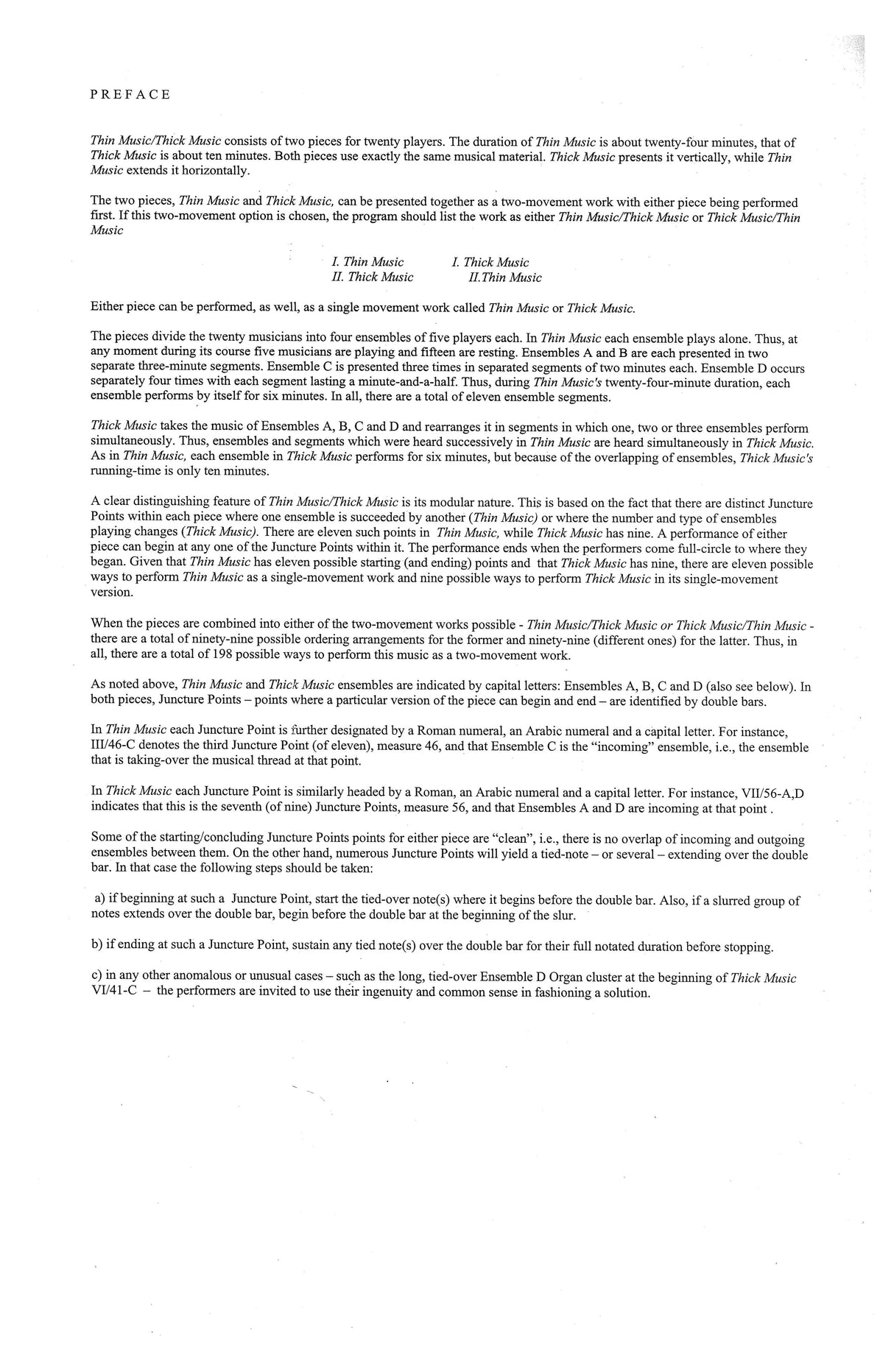 Sollberger: Thin Music / Thick Music