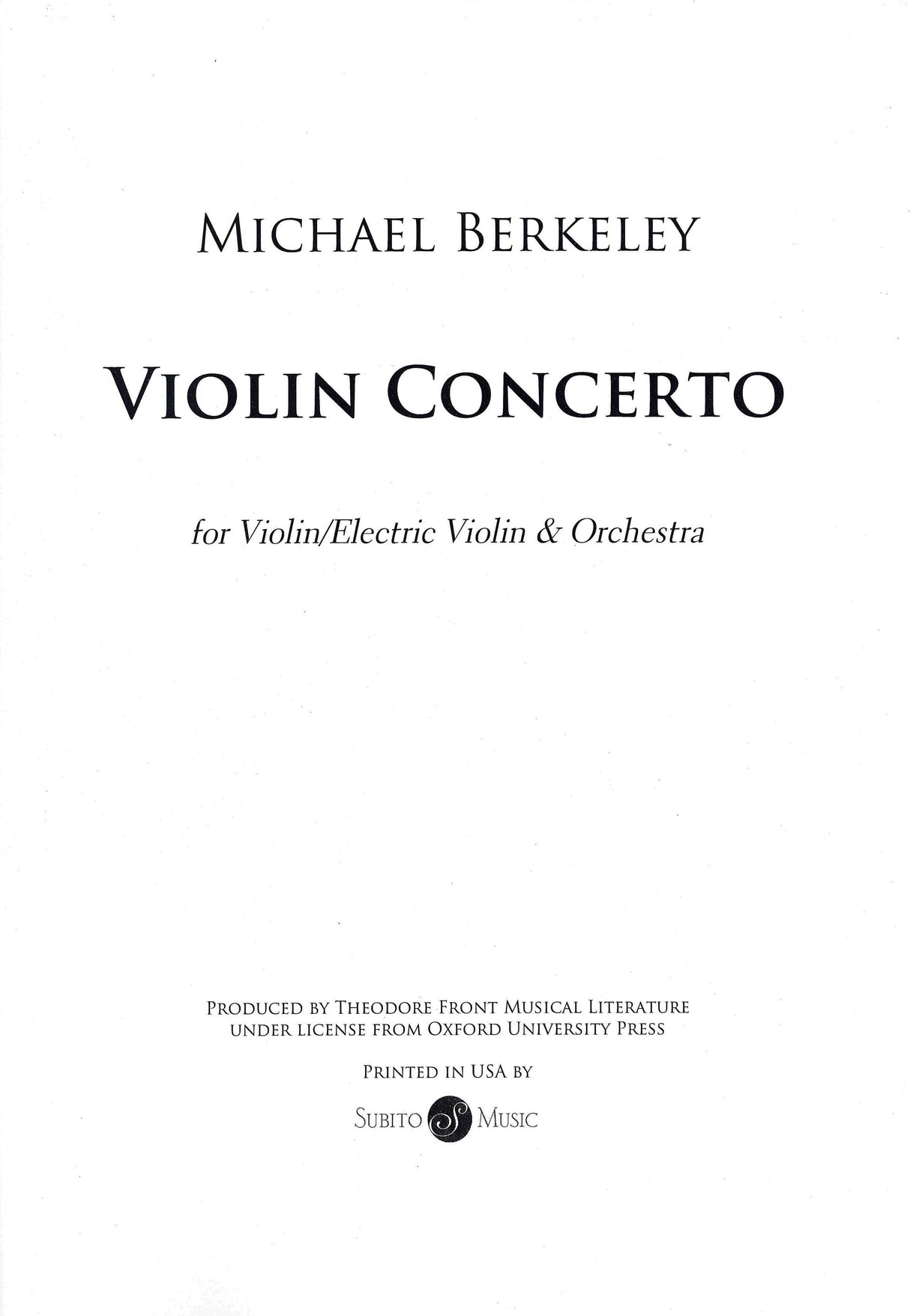 M. Berkeley: Violin Concerto