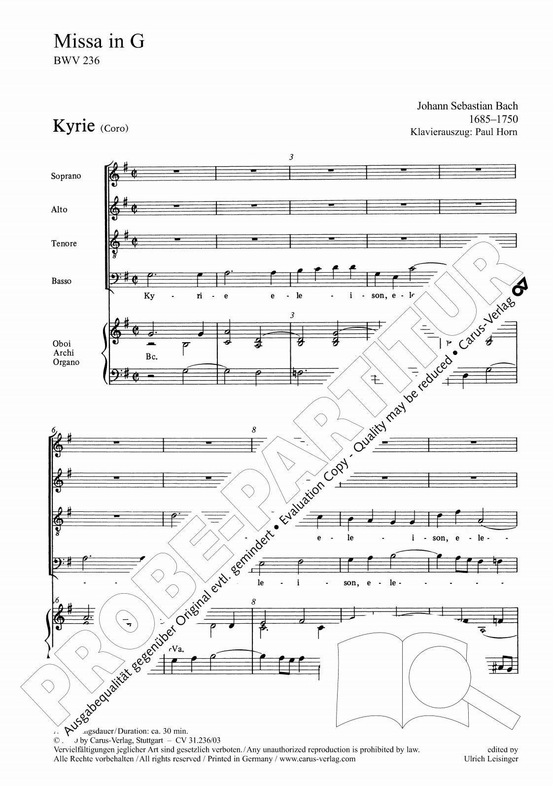 Bach: Mass in G Major, BWV 236