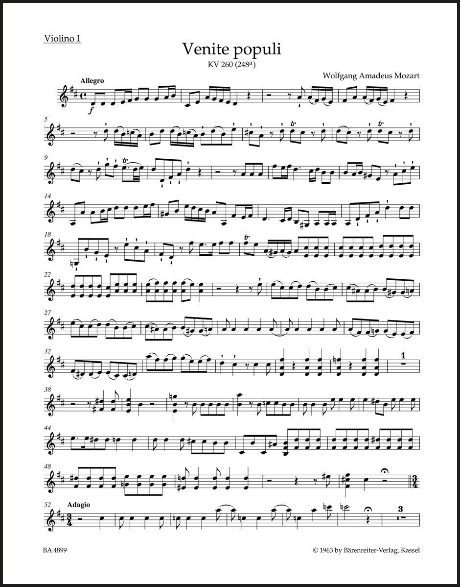 Mozart: Venite populi, K. 260 (248a)