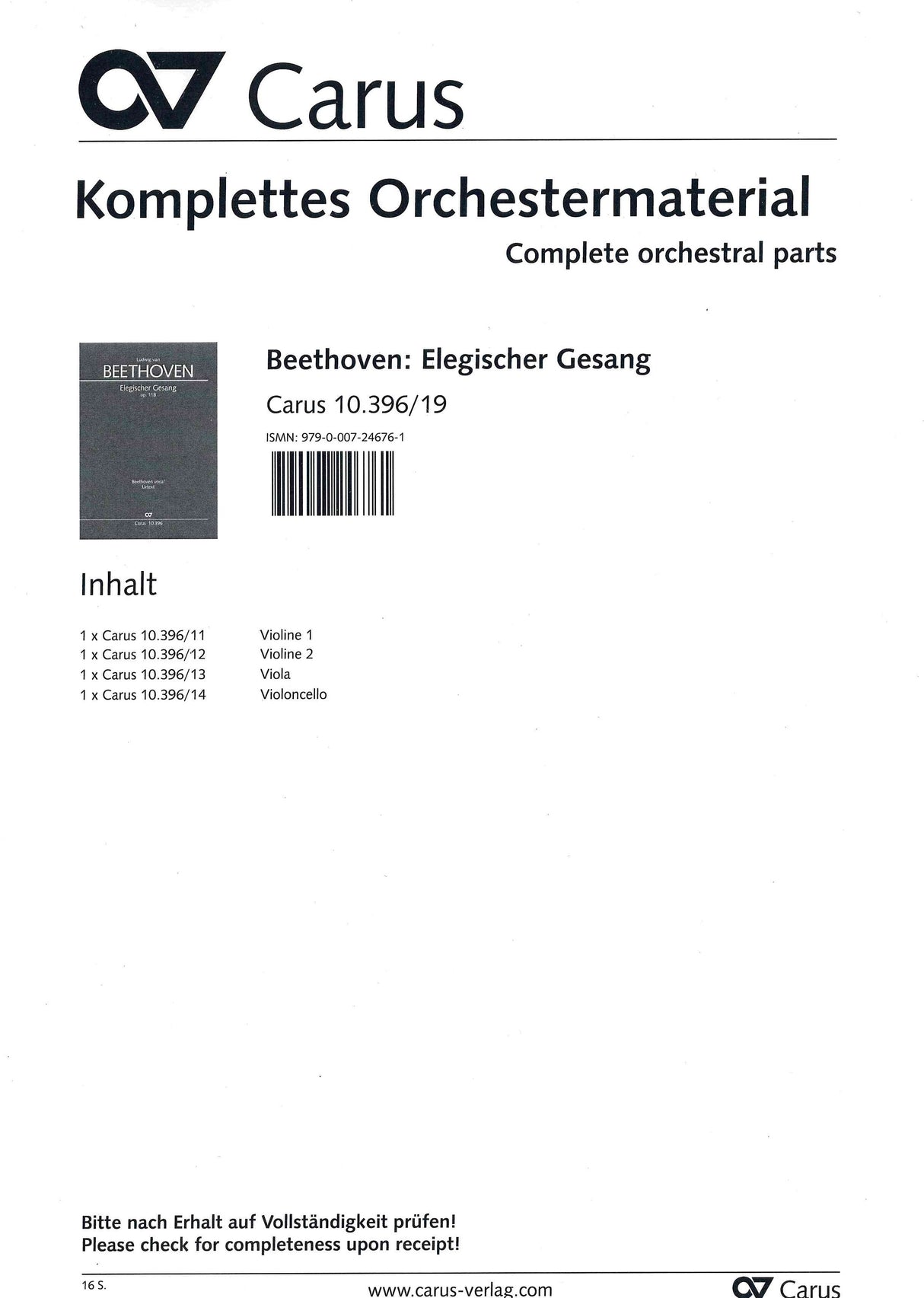 Beethoven: Elegischer Gesang, Op. 118