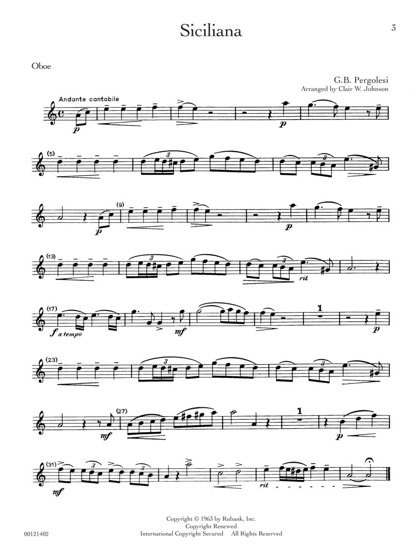 Rubank Treasures for Oboe