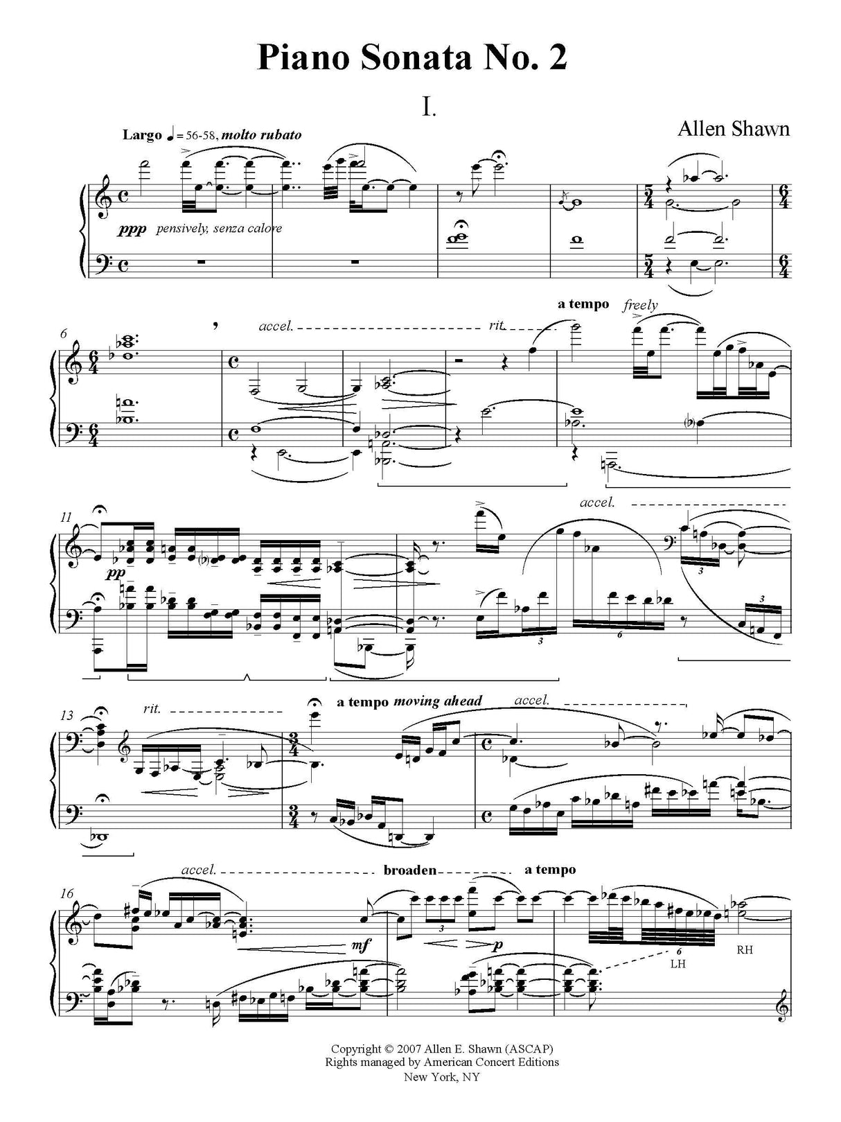 Shawn: Piano Sonata No. 2