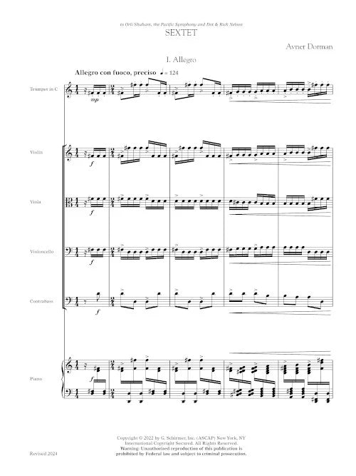 Dorman: Sextet (for trumpet, piano, and strings)