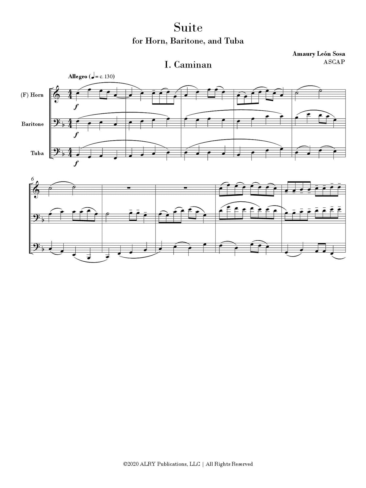 León Sosa: Suite for Horn, Baritone, & Tuba