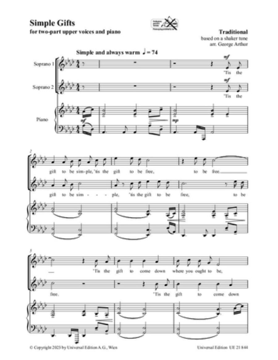 Simple Gifts (arr. for 2 sopranos & piano) – Ficks Music