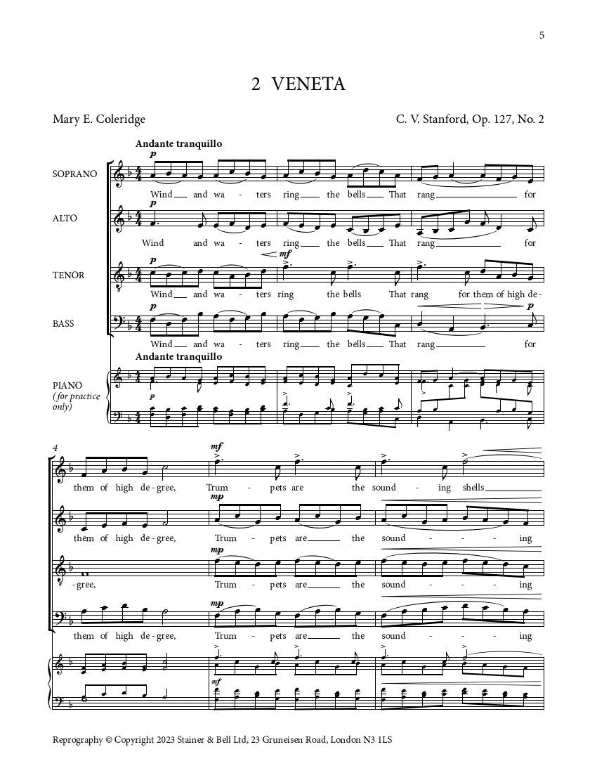 Stanford: 8 Partsongs, Op. 127