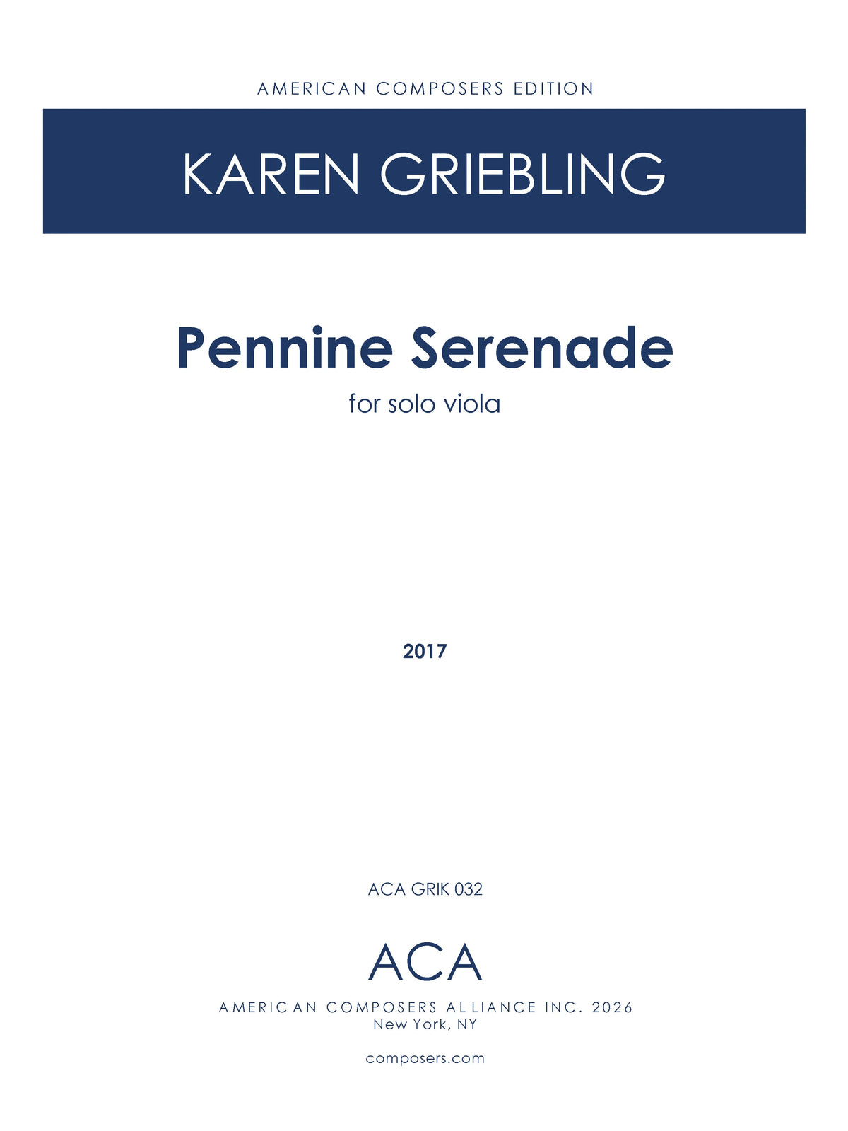 Griebling: Pennine Serenade