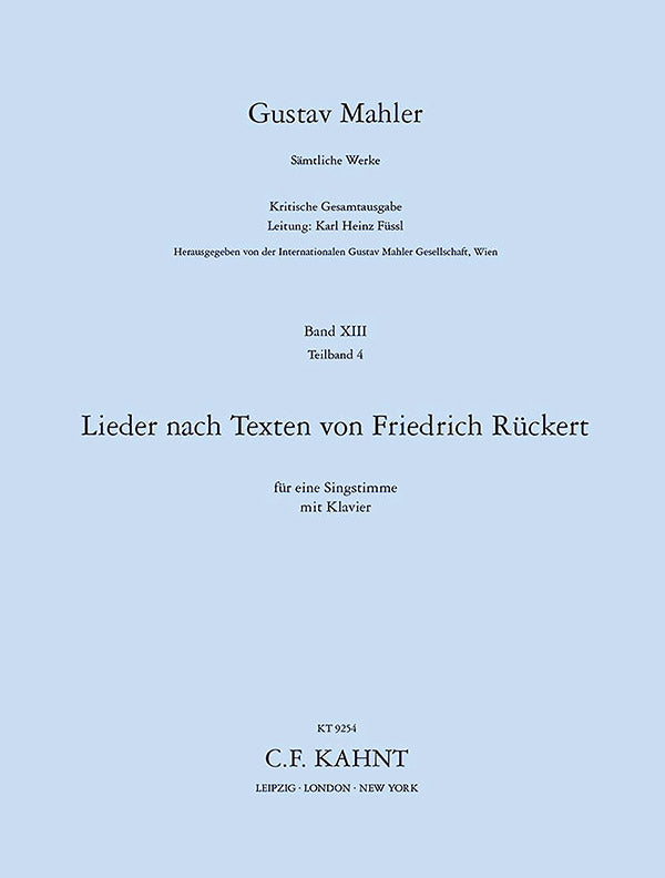 Mahler: Rückertlieder