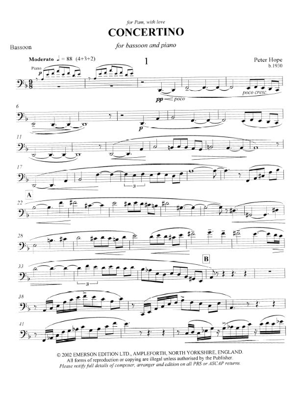 Hope: Concertino for Bassoon and Orchestra