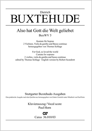 Buxtehude: Also hat Gott die Welt geliebet, BuxWV 5