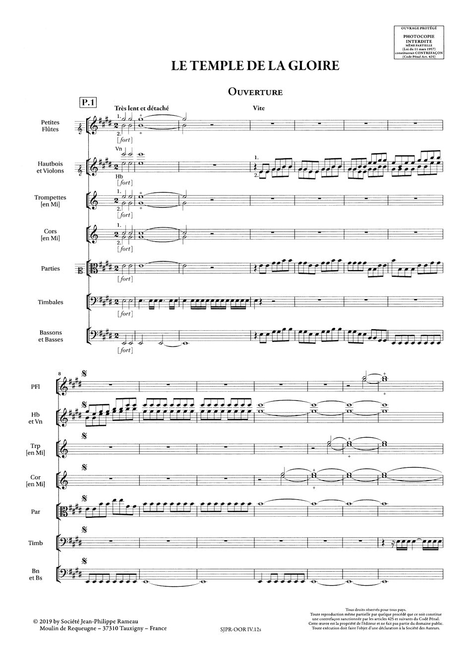 Rameau: Symphonies from Le Temple de la Gloire, RCT 59