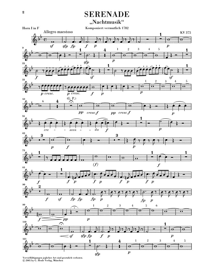 Mozart: Serenade in E-flat Major, K. 375 for Wind Octet