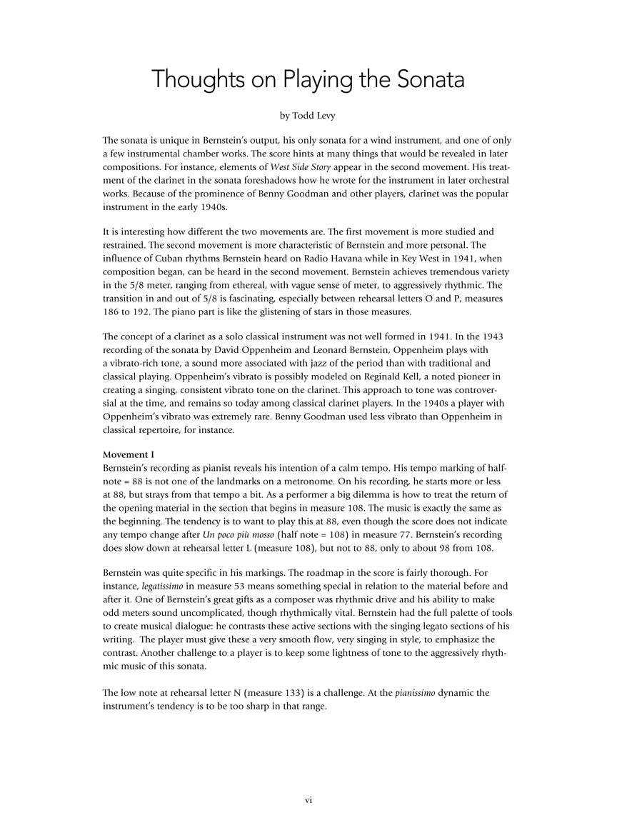 Bernstein: Clarinet Sonata