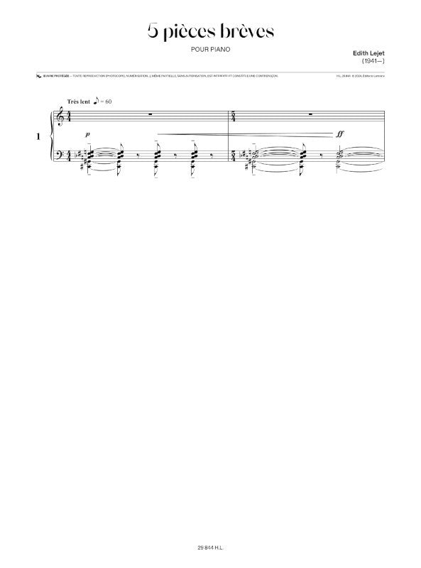 Lejet: 5 Pièces brèves
