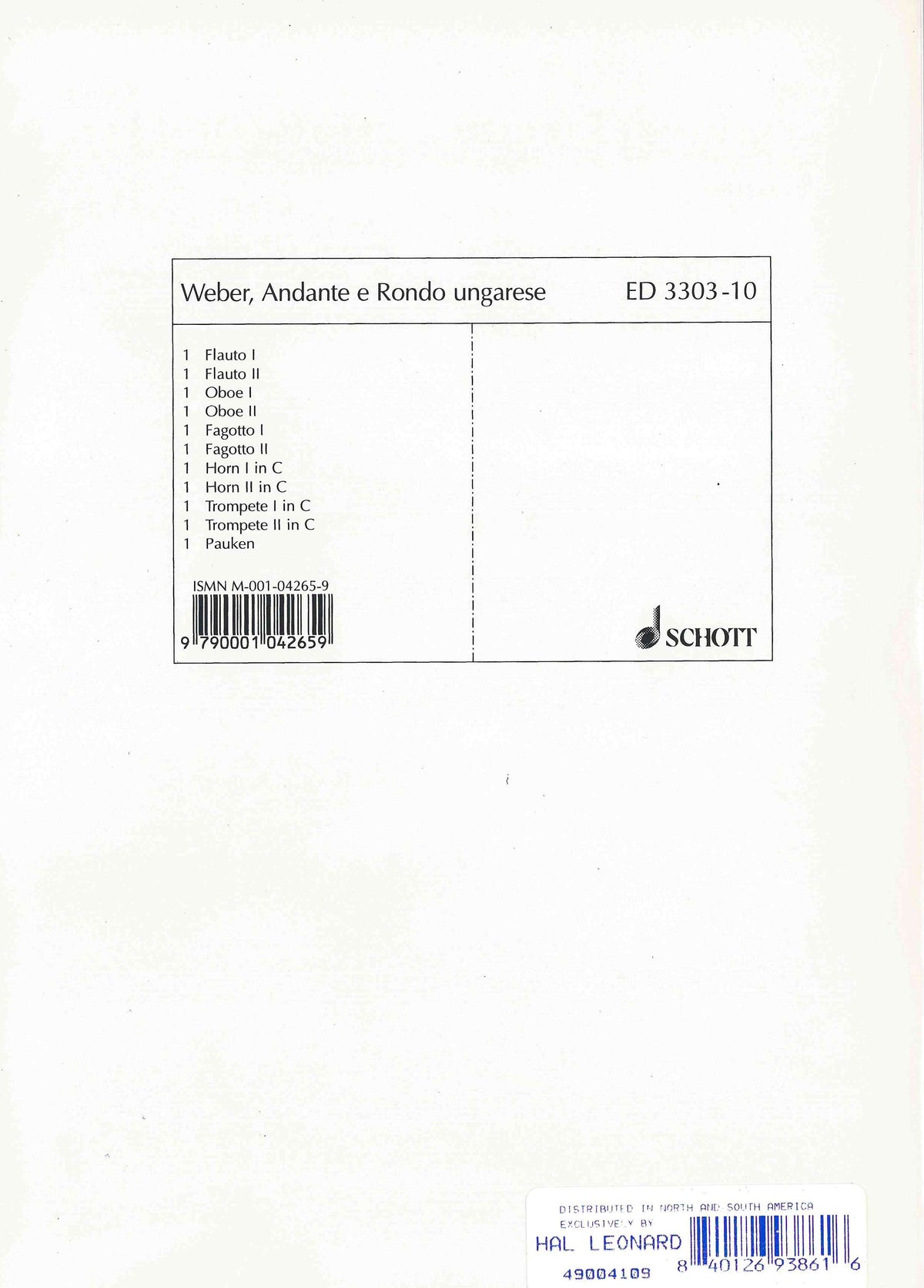 Weber: Andante and Hungarian Rondo, Op. 35