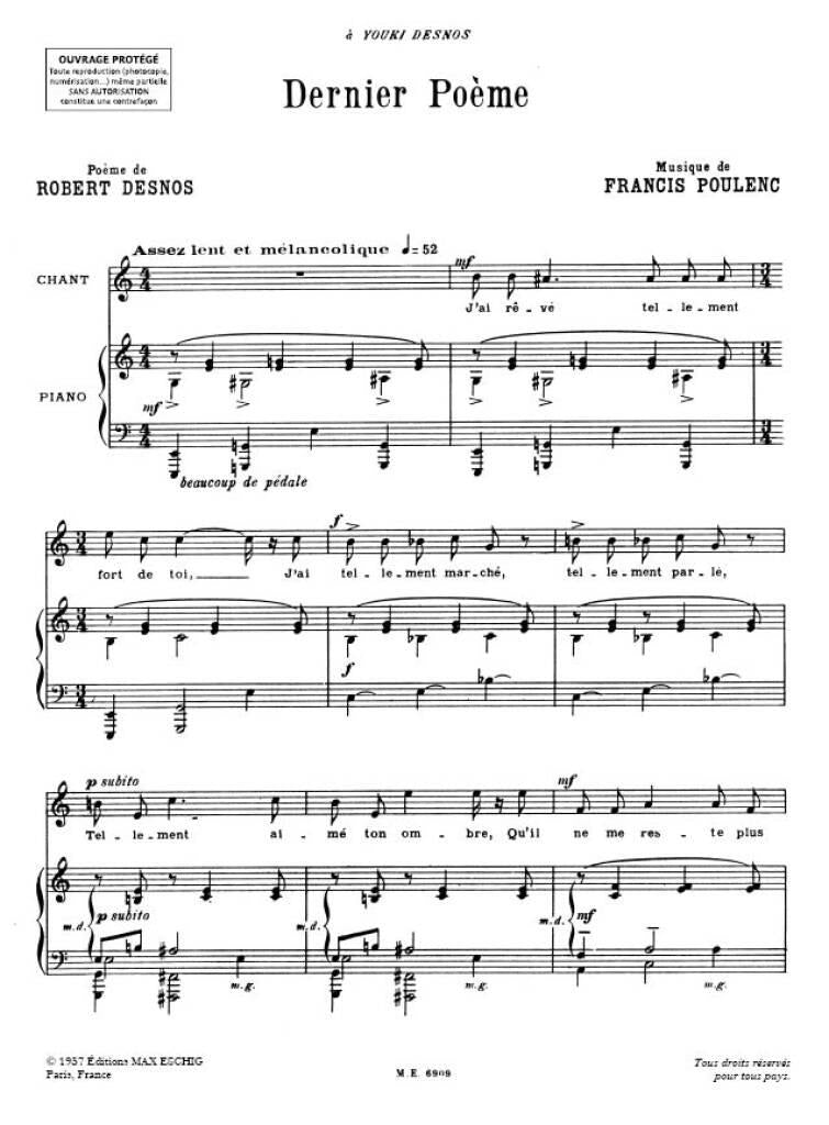 Poulenc: Dernier Poème
