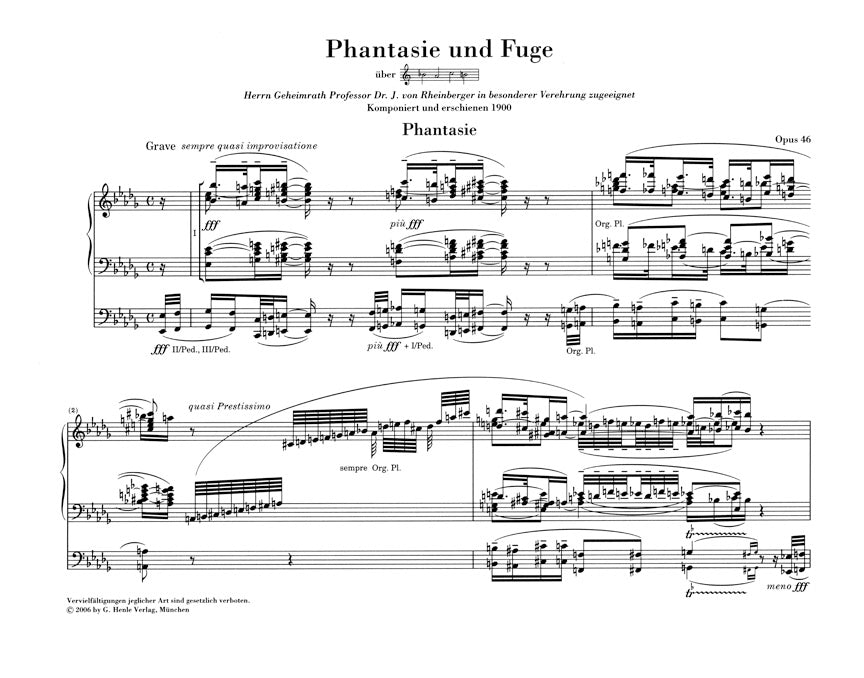 Reger: Fantasie and Fugue on B-A-C-H, Op. 46