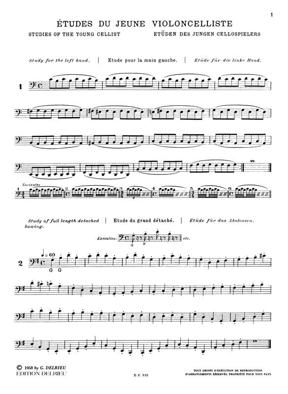 Feuillard: 60 Etudes for the Young Cellist