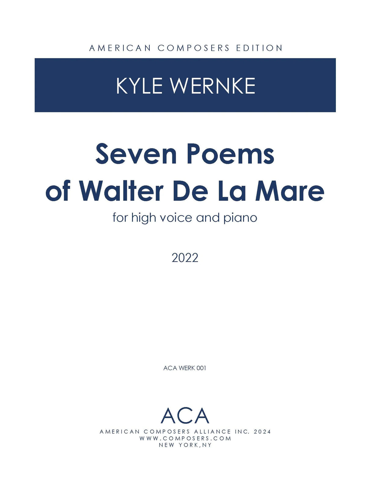 Wernke: 7 Poems of Walter De La Mare