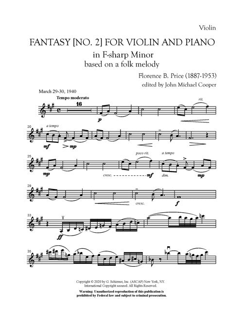 Price: Fantasy No. 2 in F-sharp Minor