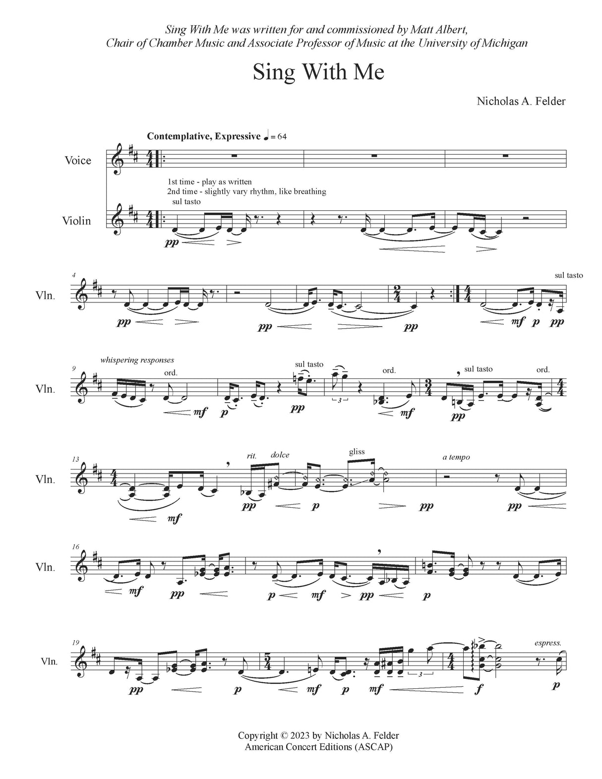 Felder: Sing with Me