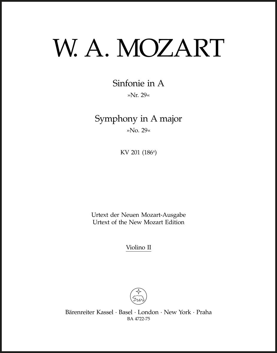 Mozart: Symphony No. 29 in A Major, K. 201 (186a)