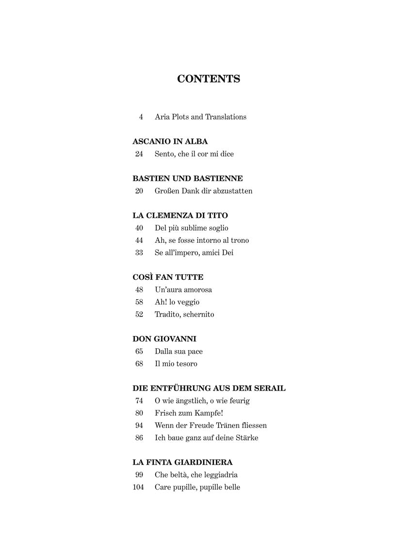 Mozart Opera Arias for Tenor