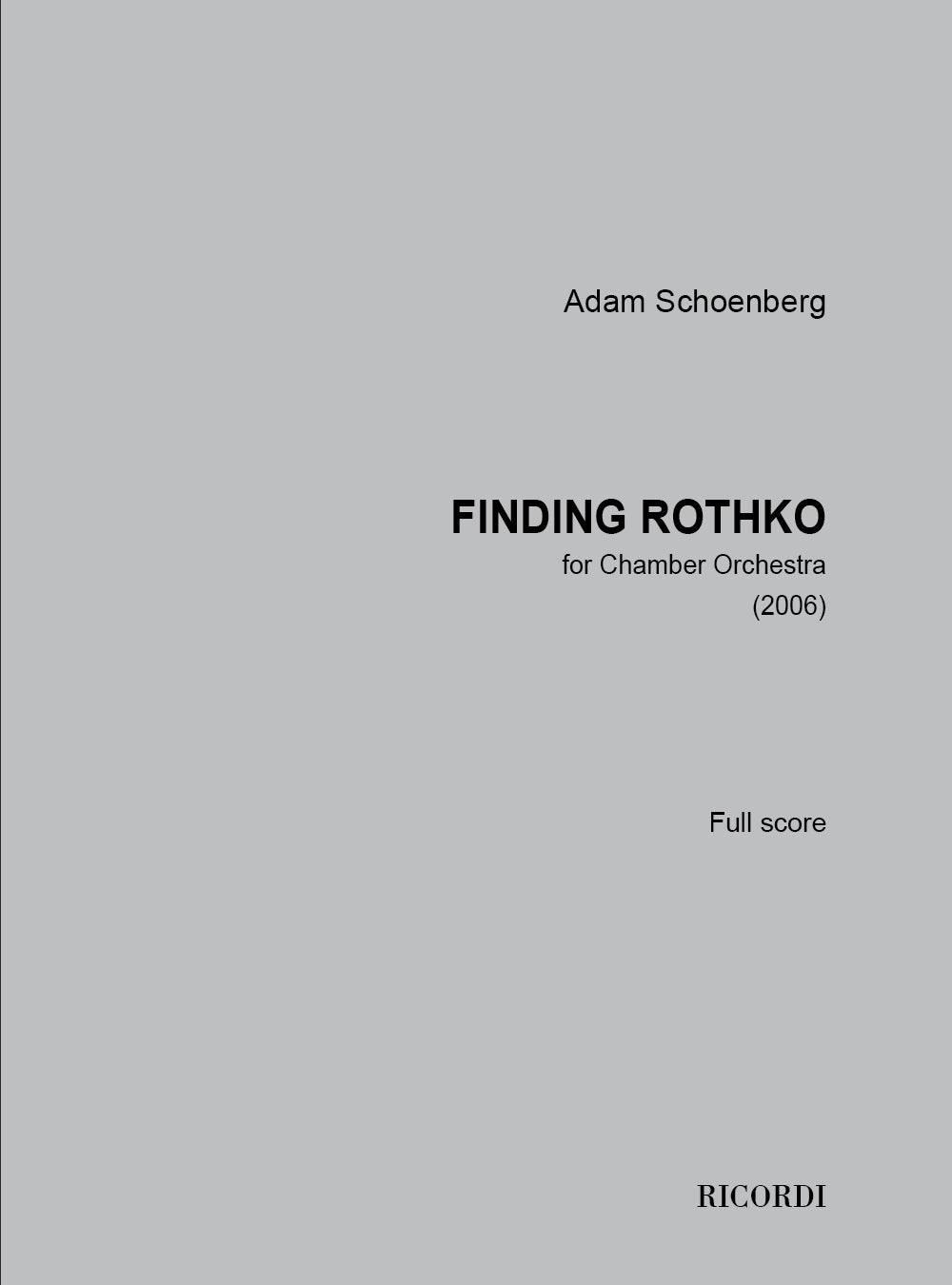 Ad. Schoenberg: Finding Rothko