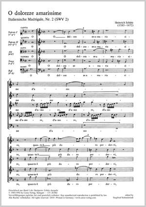 Schütz: O most bitter sweetnesses of love, SWV 2