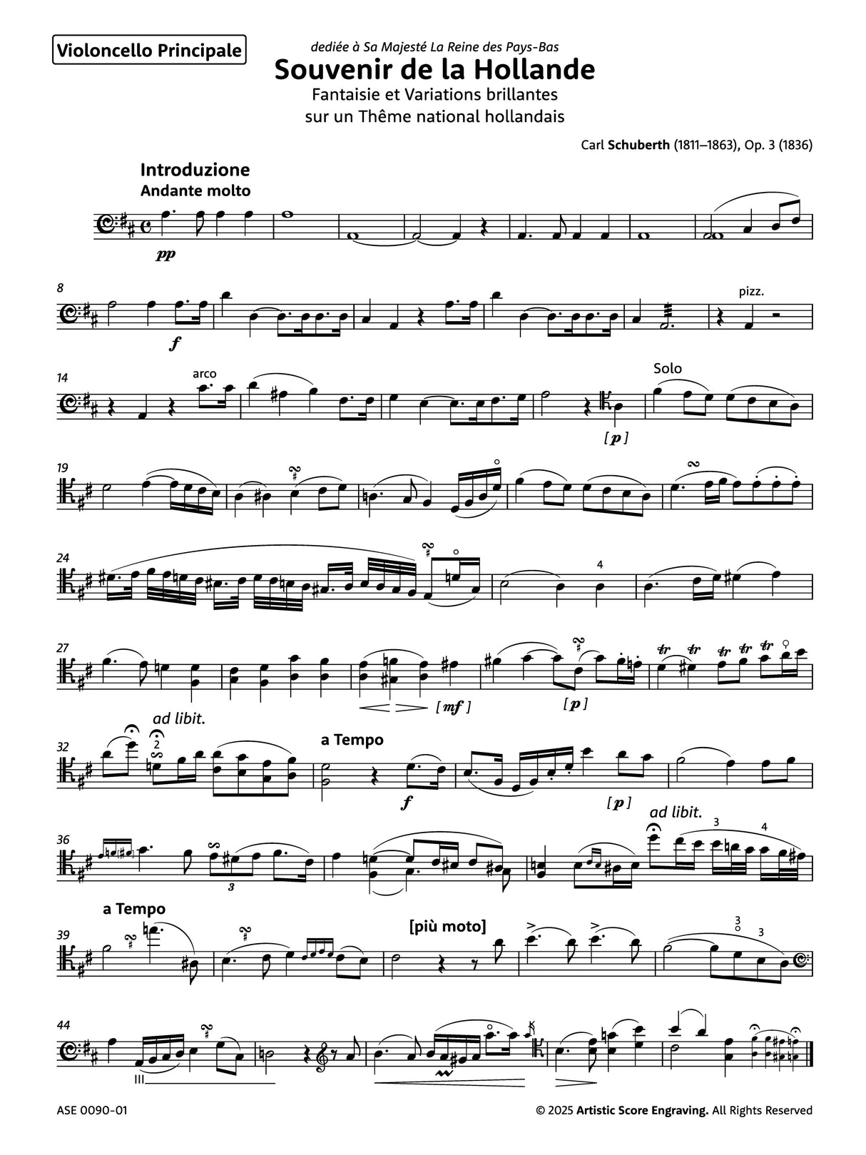 Schuberth: Souvenir de la Hollande, Op. 3