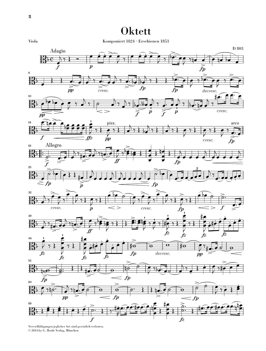 Schubert: Octet in F Major, Op. posth. 166, D 803