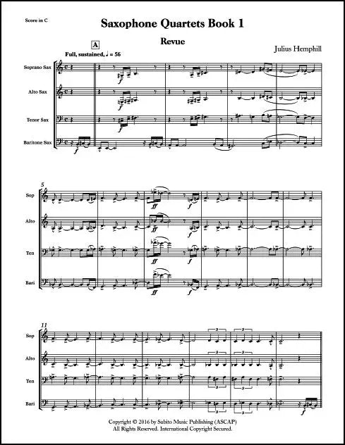 Hemphill: Saxophone Quartets - Book 1