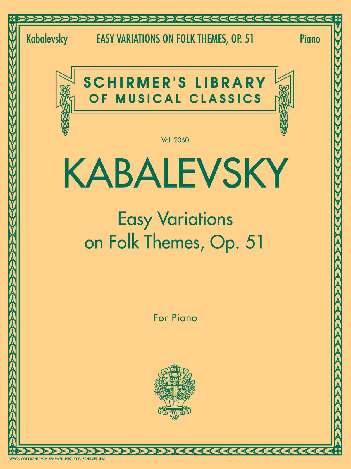 Kabalevsky: Variations on Folk Themes, Op. 51