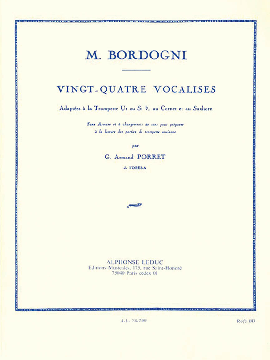 Bordogni: 24 Vocalises (arr. for trumpet)