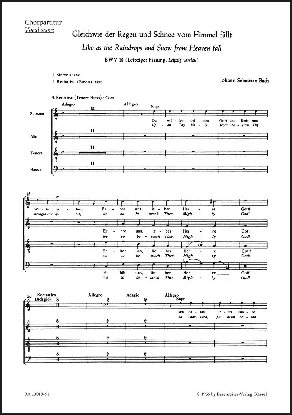 Bach: Gleichwie der Regen and Schnee vom Himmel fällt, BWV 18