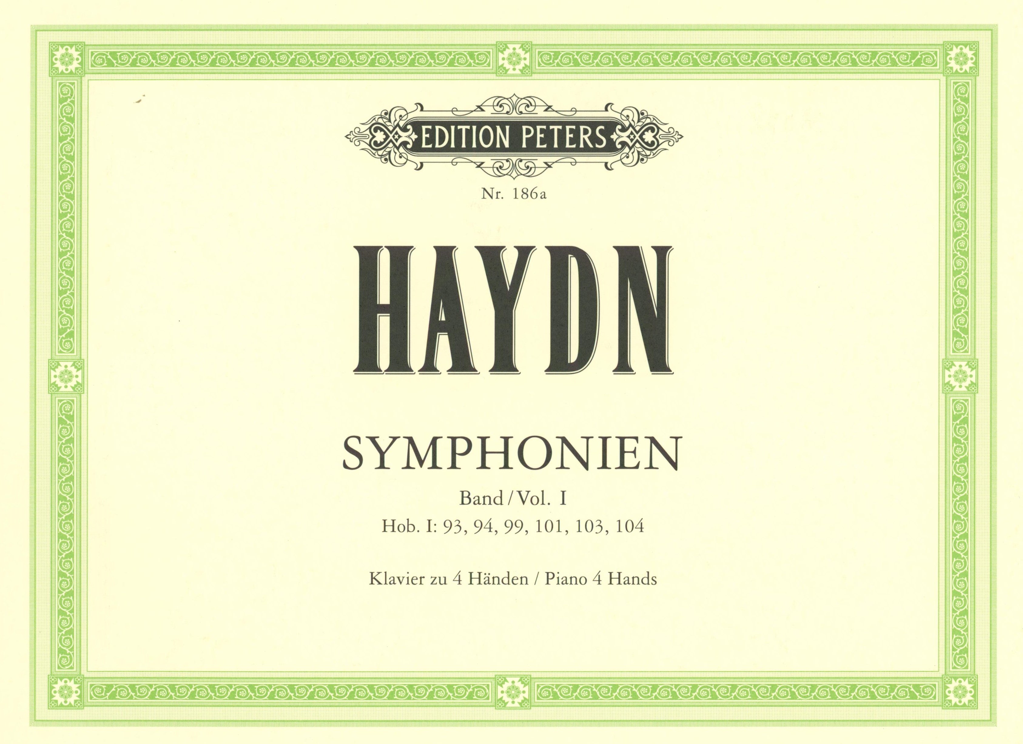 Haydn: Symphonies 93, 94, 99, 101, 103, 104 (arr. for piano 4
