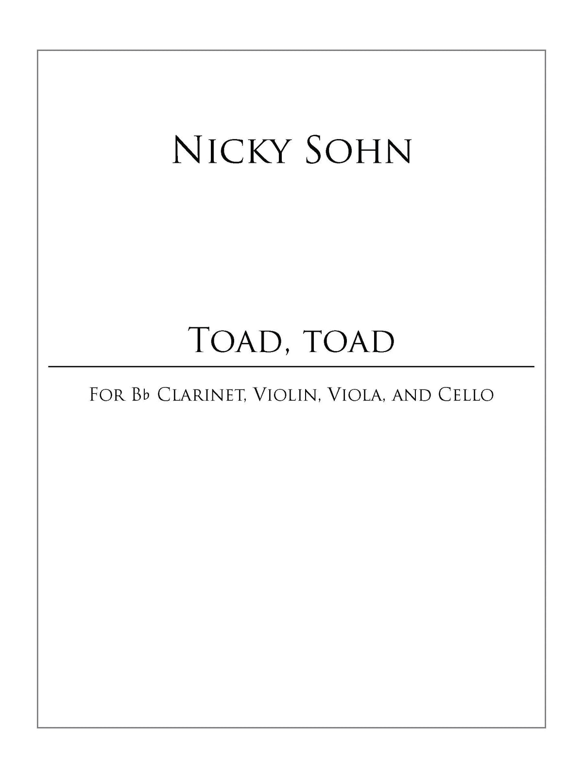 Sohn: Toad, Toad