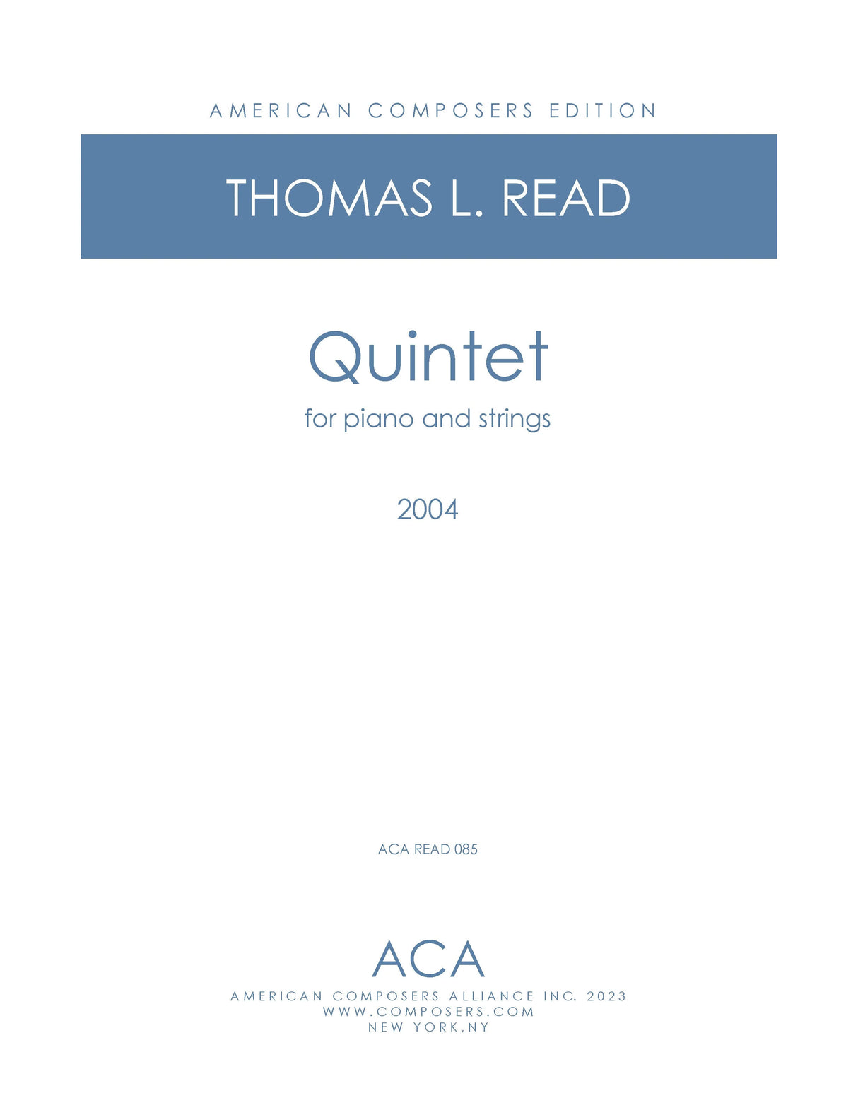 Read: Quintet for Piano and Strings