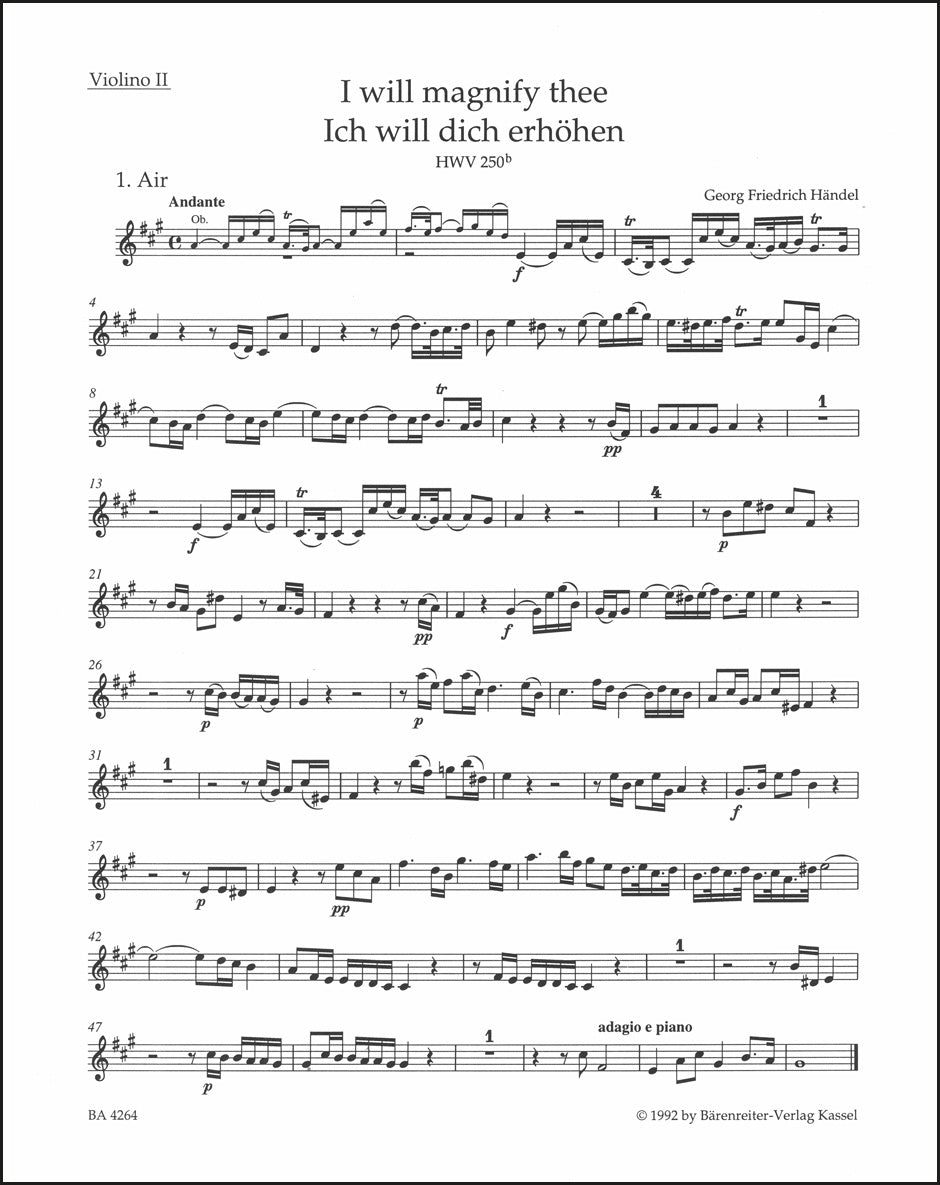 Handel: I will magnify thee, HWV 250b