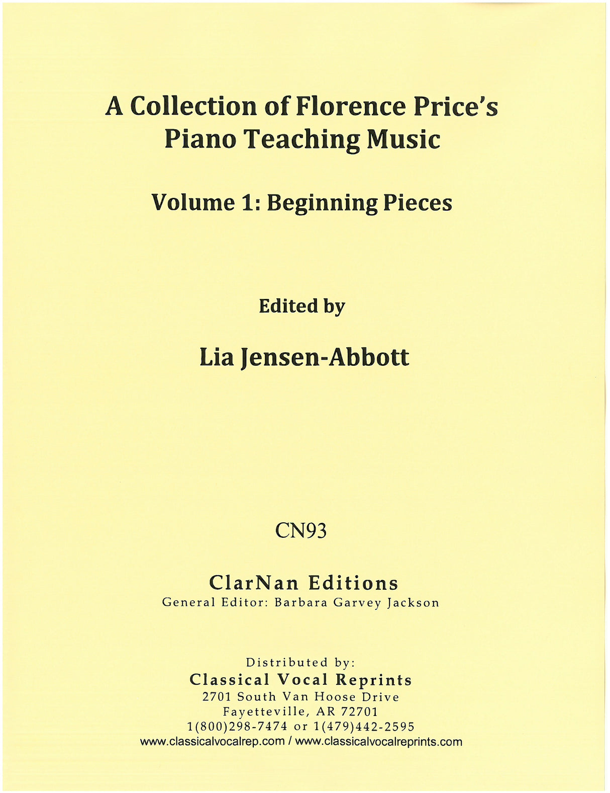 A Collection of Florence Price's Piano Teaching Music - Volume 1 (Beginning Pieces)