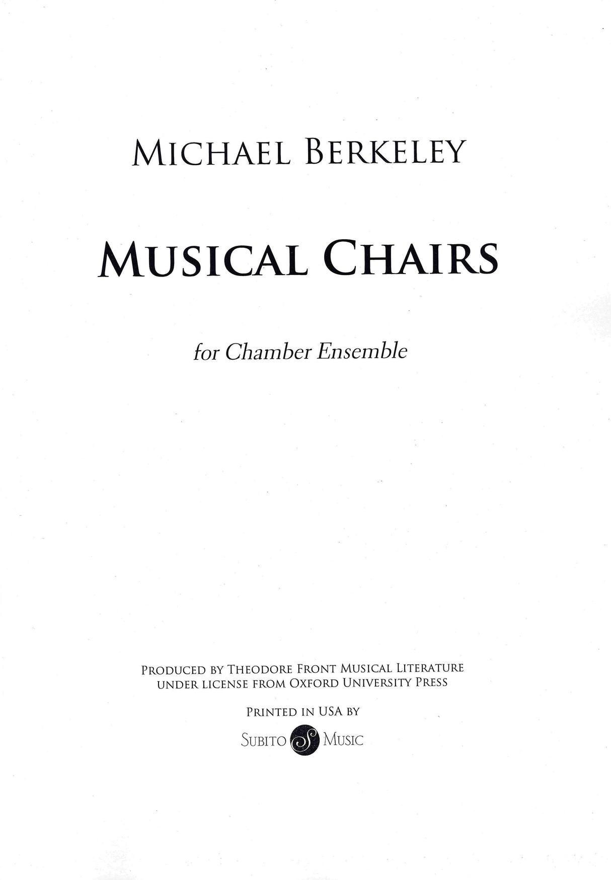 M. Berkeley: Musical Chairs