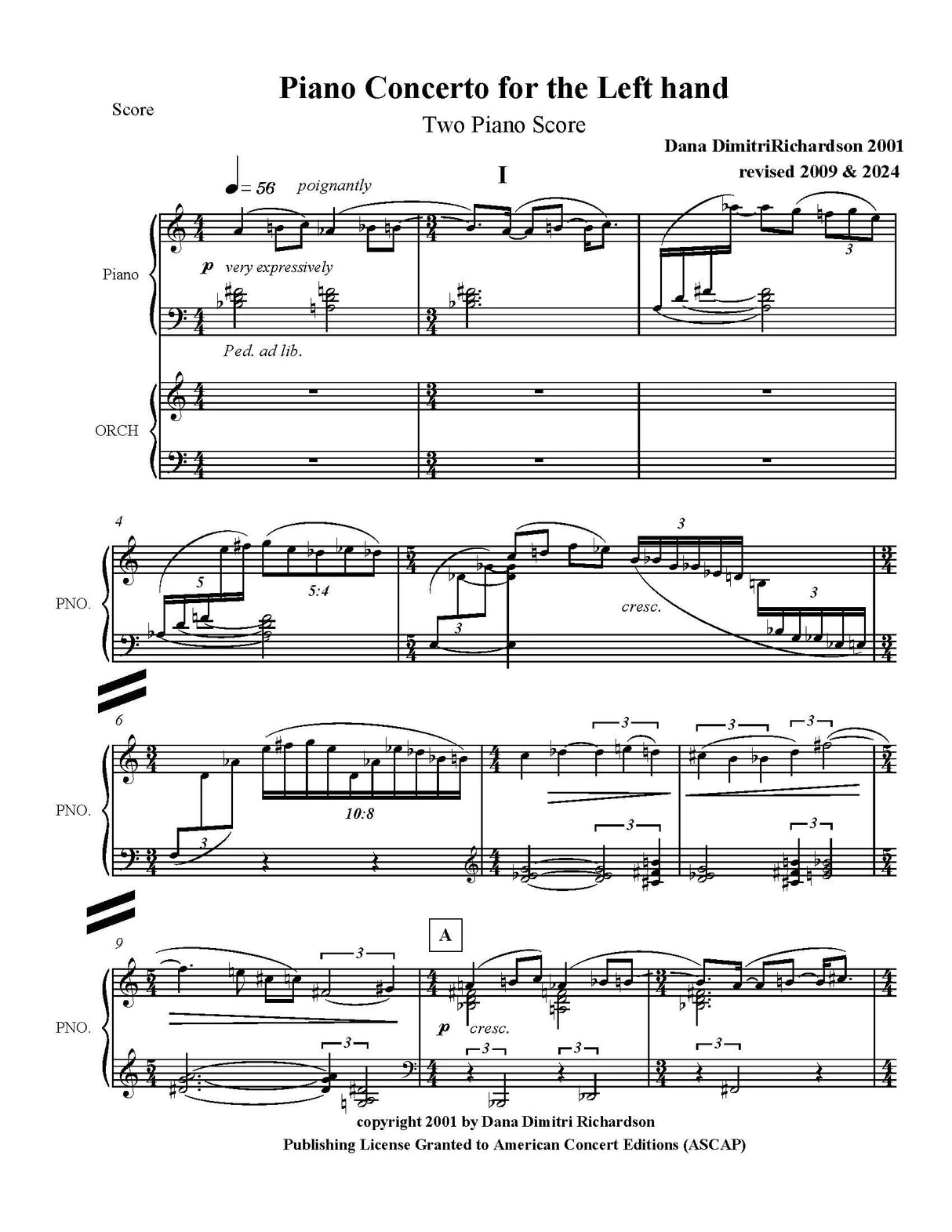 D. Richardson: Piano Concerto for the Left Hand
