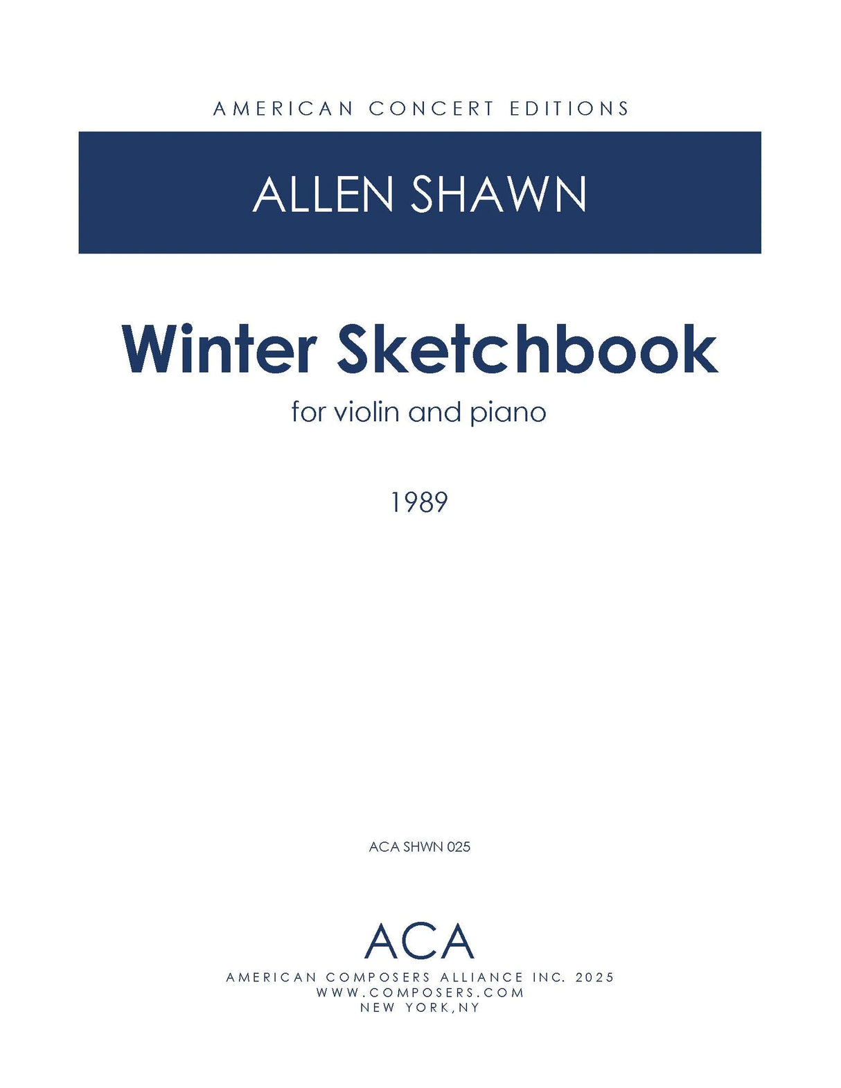 Shawn: Winter Sketchbook
