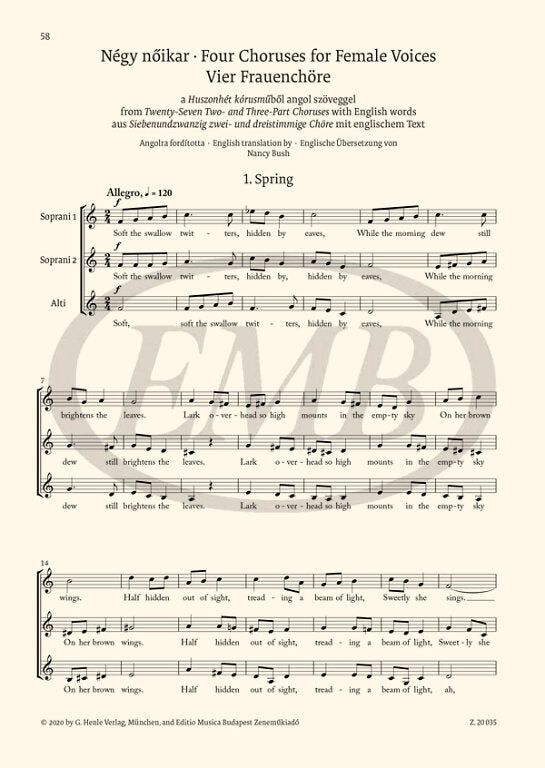 Bartók: Choral Works for Children's and Female Voices